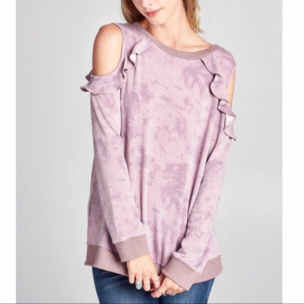 Mineral Washed Ruffled Top - Picture 2 of 5
